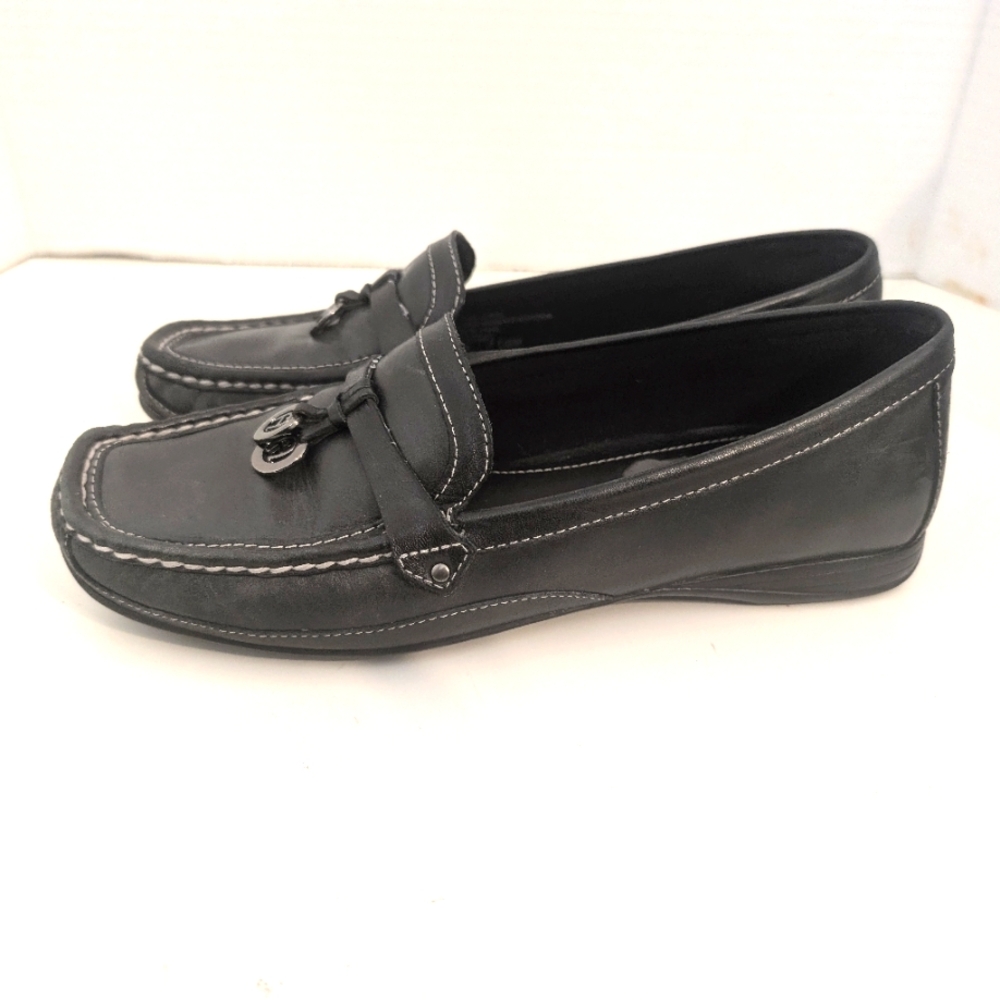 Etienne Aigner Black Leather Women's Slip-On Loafers Size 7.5 - Picture 3 of 9